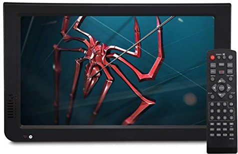 10 Pouces TV Portable, Téléviseur Enregistreur Portable avec USB PVR 1080P HD Téléviseur avec Télécommande pour Chambre, Cuisine, Caravane, etc.