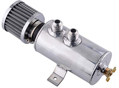 750ml Oil Catch Can Universal öLauffangbehäLter Tank Atmungsaktiver MotoröLbehäLter öLfangdose Mit EntlüFtungsfilter Auto Modifikation ZubehöR Treibstofftanks Silber