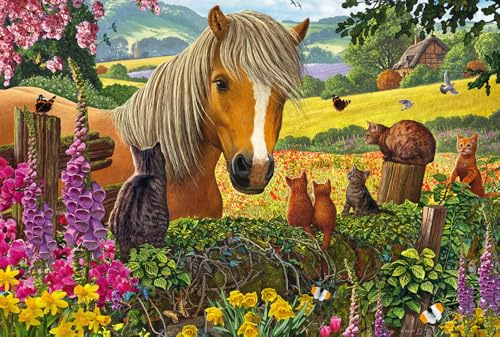 Schmidt Spiele 56526 Sweet Visit to the Horse Paddock, 150 Pieces, Children's Puzzle Made of Grass Cardboard, Multi-Coloured