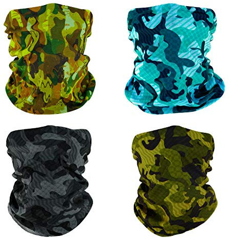 SMEHCF 4 Multifunktionstuch Gesichtsmaske Motorradmaske Sportmaske Sturmmaske Maske Halsmanschette Schal Bandana für Damen Herren Schnee Sumpf Wald Ozean Camo Tarnung Camouflage