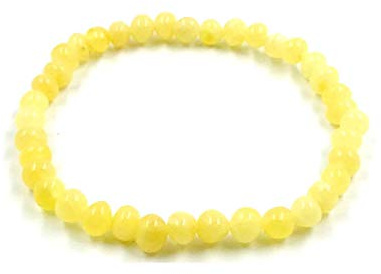 Amber Jewelry Shop Pulsera de ámbar báltico natural en elástico de 19 cm – Amarillo – Hecho de auténticas perlas de ámbar – Pulsera de ámbar, 19 centimeters, Piedra