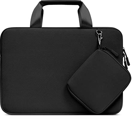 MOSISO Housse Ordinateur Portable 13,3 Pouces,Compatible avec MacBook MacBook Air/Pro 13 / Pro 14, HP Dell ASUS,Neoprene Sac Porte-Documents avec Petite Valise Détachable,Noir