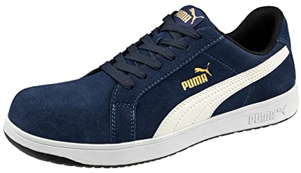 PUMA Safety Ikonic mocka marinblå låg säkerhetssko blå stl. 44