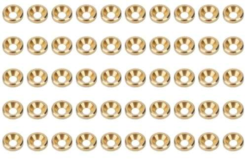 50 Pièces Rondelle à Vis à Tête Fraisée Rondelles à Finition Fraisée CNC Joint à Tête Plate en Cuivre pour Fournitures Industrielles (M3)