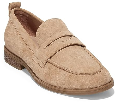 Cole HAAN Women's STASSI Penny Loafer, Blush TAN Suede, 7 B-US