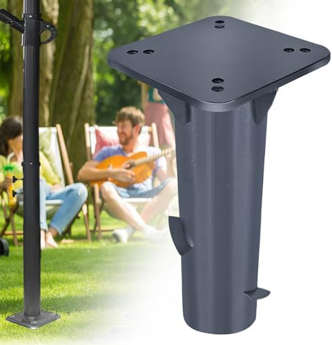 UISEBRT Pied de parasol universel en métal - Pour parasol déporté - Gris foncé