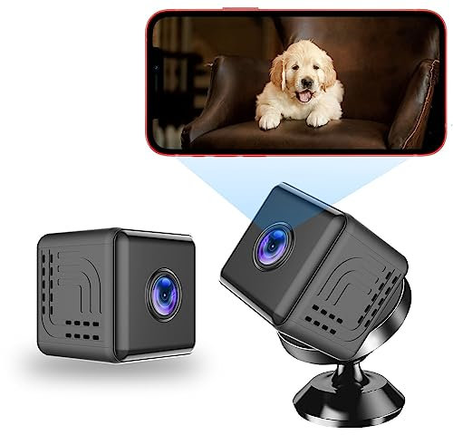 1080P Full HD Mini Camera, Compact Design Motion Detection and Dark Night Mini Camera with Intelligent Volume Adjustment, Remote Monitoring for Indoor Outdoor