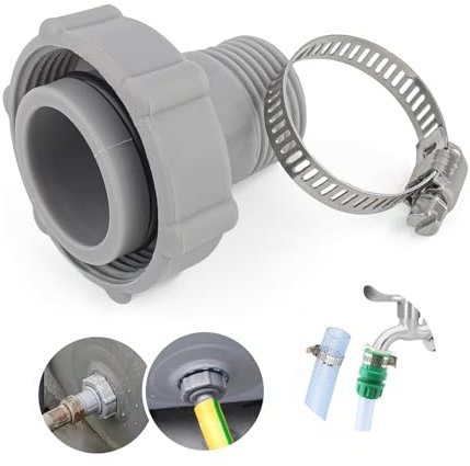 IHLOOTD Conector Desagüe Piscina Adaptador Drenaje Piscinas Accesorio Drenaje Piscina con Abrazadera de Manguera para Desagüe del Fondo de la Piscinas
