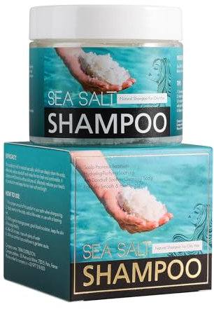 Sea Salt Champú de sal marina para el cabello, Limpieza Profunda Para Cabello Normal A Graso,Nutritivo,Sal Marina y Bálsamo de Limón orgánico,Limpieza Profunda