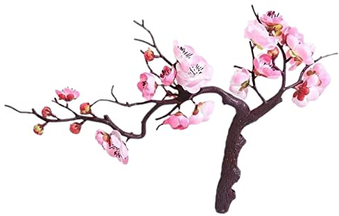 MZRAN Flor artificial de seda de ciruelo bonsái decorativo para mesa, Año Nuevo, boda, decoración del hogar y la oficina