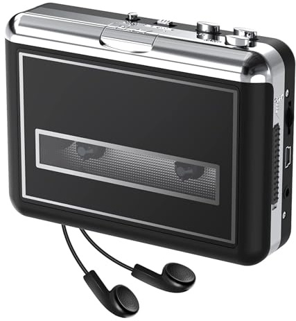 Reproductor de Cintas Retro, digitalizador de Cintas portátil, graba el Audio de Las Cintas a través de USB – Compatible con portátiles y PC