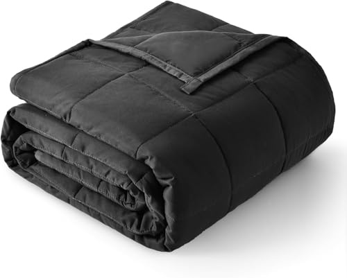 Sivio Gewichtsdecke 9 kg, weiche Gewichtsdecke für Erwachsene, atmungsaktive schwere Mikrofaser mit Glasperlen-Decke für Sofabett, alle Jahreszeiten, 150 x 200 cm, Schwarz
