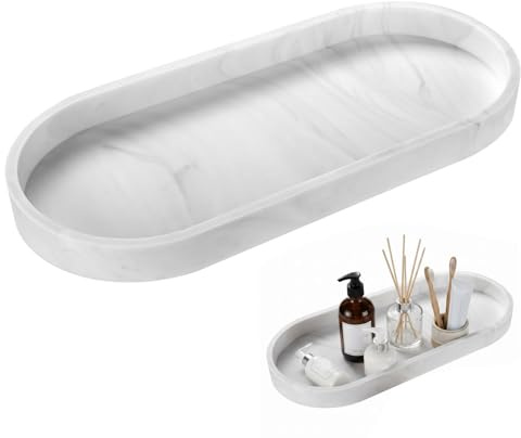 Vassoio da bagno ovale in silicone, vassoio piccolo per dispenser di sapone, vassoio da bagno, vassoio per lavello, organizer per cosmetici e profumi
