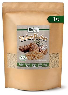 Biojoy Ekologiska cederflingor av sibiriska cederkärnor, hela, råa, 1 kg