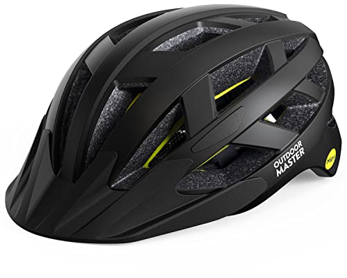 OutdoorMaster MIPS Adult Recreational Cycling Helmet - Carbon Black,L