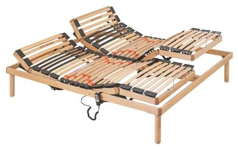 Baldiflex - Rete Elettrica Singola 90x200 cm Dispositivo Medico Detraibile, Replay Elettrica, Telaio e doghe in Legno Naturale di faggio