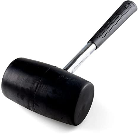 NAKA24 Gummihammer 65mm | Hammer | Schonhammer | Pflasterhammer | Stahl + Kunststoffhammer 0,7 kg
