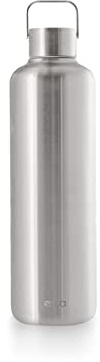 EQUA Timeless Isolierte Trinkflasche, doppelwandig, Edelstahl, 24 Stunden kalt oder bis zu 12 Stunden heiß, BPA-frei, auslaufsicher, haltbar, multifunktional (Steel, 1000ml)