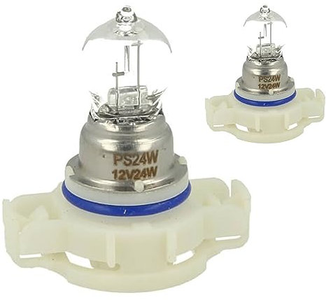 CARALL 2 pièces d’ampoules de voiture 12V, feux de croisement, feux de route, phares antibrouillard, etc. (PS24W FF 12V 24W PG20-3)
