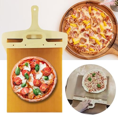 Shienfir Pala per Pizza Scorrevole in Legno con Manico Lungo Liscio, Antiaderente La Pala per Pizza che Trasferisce Perfettamente la Pizza, Pala per Pizza Lavabile in Lavastoviglie per Torta di Pane