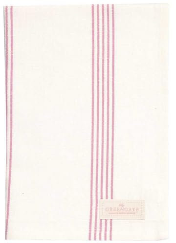 Greengate Geschirrtuch Gladys Pale PINK Rosa Weiß Streifen Baumwolle 50x70
