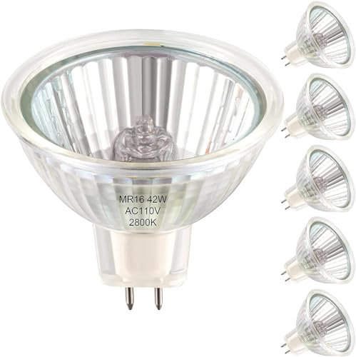 RuLEDne MR16 GU5.3 Halogen Glühbirnen 42W Dimmbar Warmweiß 2800k, AC 220V-240V GU5.3 Glühbirne, flackerfrei, 360 Abstrahlwinkel, helle MR16 Halogen Glühbirnen für Heimbeleuchtung