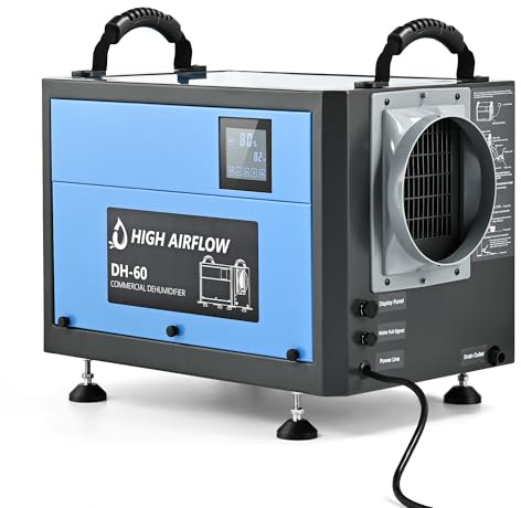 EUHOMY 130 Pint Crawl Space Dehumidifier with Drain Hose, Dehumidifier for Home and Basement, Dehumidify Up to 5500 Sq.Ft Commercial Dehumidifiers, Timer on/off, Automatic Dehumidification