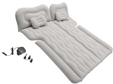 Motoforti Car Air Mattress Camping Bed with Air Pump for Car Travel Gray
