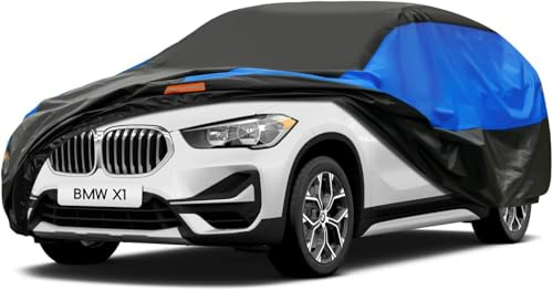 Funda Coche Exterior Gunhyi, Impermeable y Transpirable, Funda a Coche Resistente al Polvo Lluvia los Rasguños, Adecuada para SUV Qashqai, GLA, Renegade, T-Roc, C-HR, Arona Etc. (Hast a 460 cm) YM