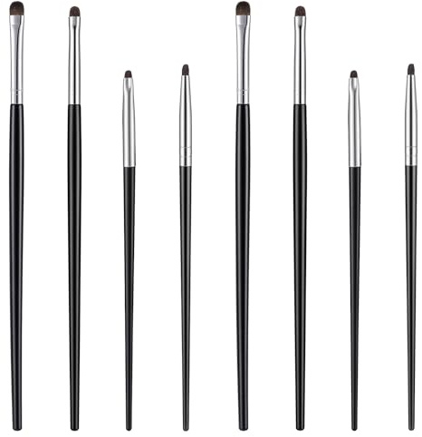 8PCS Mini Smudge Brush for Eyeliner, Small Eyeshadow Brush Set Small Makeup Brushes Eye Makeup Brushs Set Soft Eyeshadow Eyeliner Brushes for Powder Gel Cream Highlighter Liquid Concealer