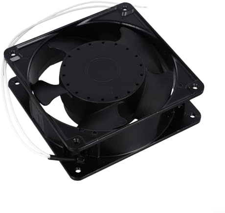 babominimer Ventilateur axial haute température pour cheminée cassette insert ou poêle à bois, 120 x 120 x 38 mm, pales métalliques, fonctionnement silencieux, circulation d'air chaud efficace, Compa