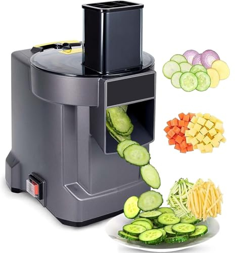 Kommersiell 100w Grönsakshackare 3 I 1 Matberedare Automatisk Potatisskärare Och Lökstrimlare Med 3 Rostfria Blad - För Kommersiellt Bruk Och Hem