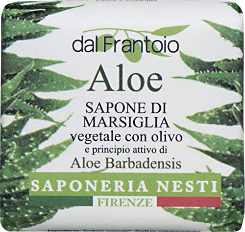 Nesti Dante Saponetta Dal Frantoio Aloe 100g - Sapone Naturale Biodegradabile, Idratante Corpo e Mani, Saponetta per Tutti i Tipi di Pelle, Naturale e Delicato