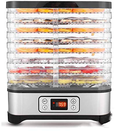 Deshidratador de Alimentos 8 Pisos Bandejas, Deshidratador de Frutas y Verduras 400W con Temporizador 72H y Temperatura ajustable,Pantalla LCD,sin BPA