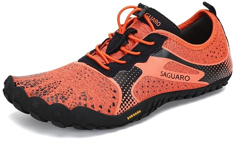 SAGUARO Unisex barfotaskor, snabbtorkande barfotaskor, badskor, löparskor, för utomhus, sport, minimalistiska, - apelsin - 39 EU