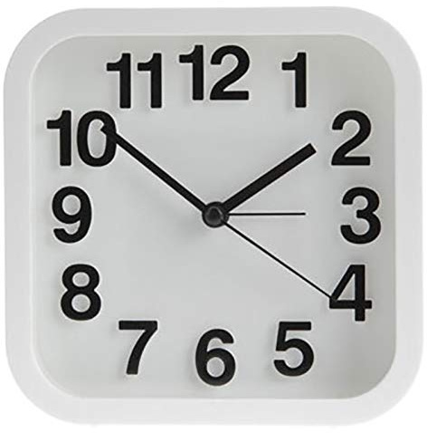 MIJOMA Analoger Quarz-Wecker Tischuhr im Retro-Design, 13 x 13 cm (weiß)