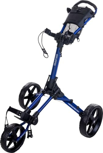 Fast Fold Square Golfwagen mit 3 Rädern, Marineblau/Schwarz, 3 Wheel
