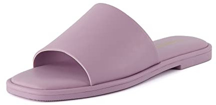CUSHIONAIRE Damen Tudor Slide Sandale + Memory Foam, breite Breiten erhältlich, Flieder, 42 EU