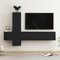 Annlera 5-TLG. TV-Schrank-Set Schwarz Holzwerkstoff Tv Cabinet Hängekommode Wohnwand Holz Tv Lowboard Holz Tv Unterschrank Wohnzimmer Möbel Schlafzimmer Möbel Wohnwand Hängend Wohnwand Modern