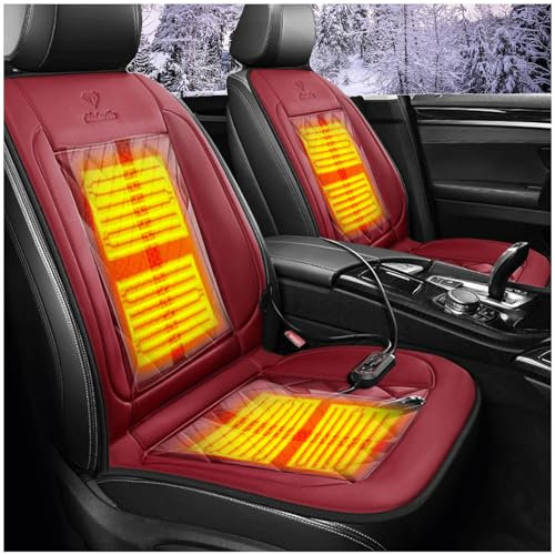 BesBet beheizbare sitzauflage Auto 12v - Power Protection Einstellbare Temperatur Auto beheizbare sitzauflage - Gemütlich Warm autositzheizung
