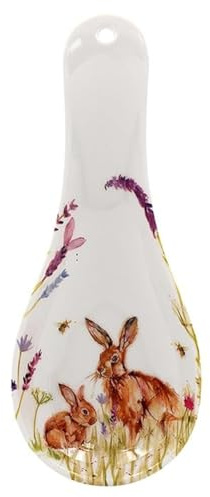 The Leonardo Collection Hares Spoon Rest for Kitchen & Home | Lovely Spoon Holder for Kitchen Accessories | Designed By Jennifer Rose Gallery | Heat Resistant Spoon Rest for All Types of Spoons