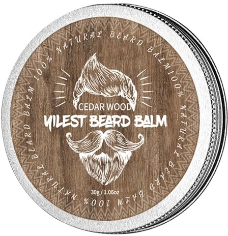 Bálsamo para barba con aroma a madera de sándalo, cera para barba, estiliza, fortalece y suaviza las barbas y los bigotes, regalos para hombres (CEDAR WOOD)
