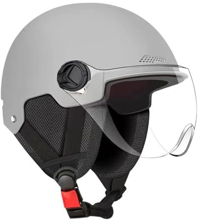 Electric Scooter Helmet, Anti-UV Bike Helmet For Men Women With Visor, Breathable Adjustable Open Face Helmets For Adults, Lightweight Cycling Helmets For Scooter, Skating, Riding
