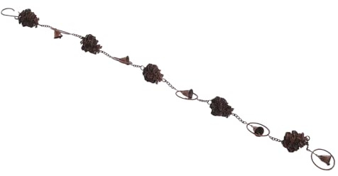 HEEPDD Catena Antipioggia per Giardino, Catene Antipioggia Catena Raccogli Pioggia con 5 Pigne 5 Campane Finitura Patinata Rustica per Grondaie Decorazione da Esterno per Giardino, Ferro 113 Cm