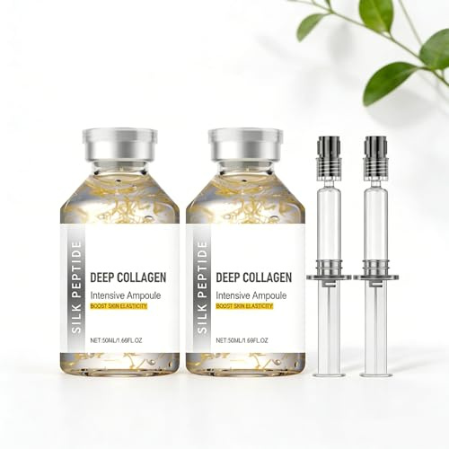 2PCS Deep Collagen Serum with Silk Peptides, Intensive Moisturing & Firming Facial Essence, Visibly Plumps Skin & Improves the Appearance of Fine Lines, 50ml