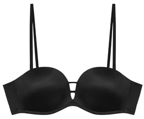 YAMAMAY - Bikini Parte Alta, Super Push-up con Ferretto, Spalline removibii, Donna, Essentials, Nero, monocromo