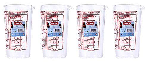 Pyrex Classic Glass Dry Measuring Jug High Heat Resistance 0.5 Litre Transparent (Pack of 4)