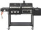 CosmoGrill Hybrid 4 Burner Barbecue DUO Dual Fuel BBQ 3+1 Gas Grill & Charcoal Smoker BBQ Grill, Built-in Thermometer, Warming Rack, Outdoor Portable Large Coal Barbecue for Home Garden Party Cooking