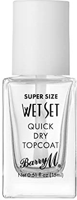 Barry M Super Size Wet Set Quick Dry Topcoat Nail Polish, Clear, Size 15ml