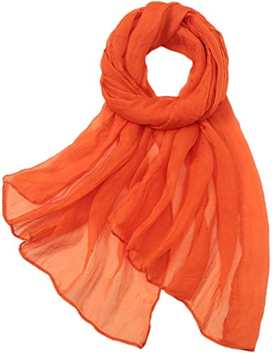 MAIRY Chiffon Scarf for Women UK Plain Sheer Wrap Shawl Ladies Scarves Fashion Long Stole Neck Solid Scarfs for All Seasons FL-M07